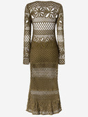 Pinko Long Open Work Crochet Dress