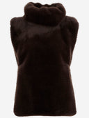 Gilet en fourrure synthétique de carrière foncé