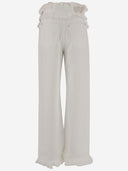Salvatore Ferragamo Frayed Cotton Trousers
