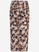 N ° 21 jupe midi avec broderie à paillettes florales