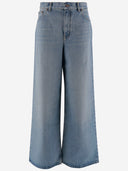 Chloè bredt ben, høye midje jeans
