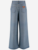 Chloè bredt ben, høye midje jeans