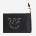 Borsa a tracolla in pelle piatta in pinko