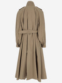 Chloè Long Trench Coat Made Of Cotton Gabardine