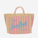 Mc2 Saint Barth Beige Striped Colette Tote Bag