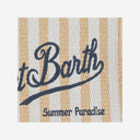 Mc2 Saint Barth Beige Striped Colette Tote Bag
