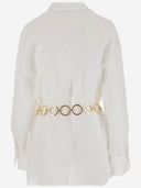 Taller Marmo Linen Dress With Rings Belt