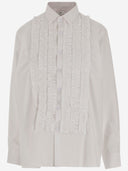 Bawełniana koszula z hodakova z falbanami