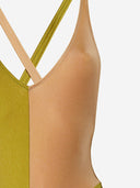 Widi Sab Full Bathing Shirt With Color Block Pattern