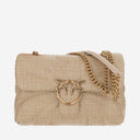 Pinko Raffia Shoulder Bag With Logo