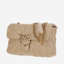 Pinko Raffia Shoulder Bag With Logo