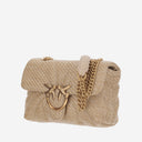 Pinko Raffia Shoulder Bag With Logo