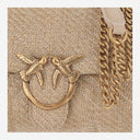 Pinko Raffia Shoulder Bag With Logo