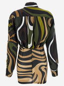 Emilio Pucci Long Sleeved Mini Dress With Marble Print