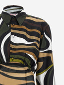 Emilio Pucci Long Sleeved Mini Dress With Marble Print