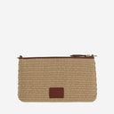 Bolso de hombro plano de Pinko hecho de rafia