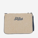 Mc2 Saint Barth Straw Clutch Bag With Logo