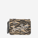 Mc2 Saint Barth Raffia Clutch Bag With Logo