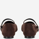 Tory Burch Suede Leather Mary Jane Ballerinas