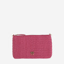 Pinko platte raffia schoudertas