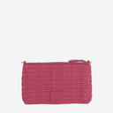Pinko platte raffia schoudertas