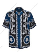 Camisa Versace De Sarga De Seda Estampada