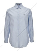 Versace Camisa De Algodón A Rayas Con Logotipo