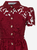 Self Portrait Floral Lace Dress With Puff Sleeves