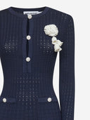 Vestido corto de viscose el estiramiento de autorretrato