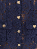 Self Portrait Midi Dress With Contrasting Lace Collar