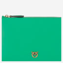 Pinko Leather Clutch Bag With Logo