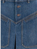 Chloè knie lengte rok in katoenen denim