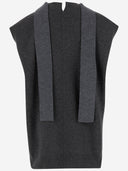 Top de cachemir Carven con bufanda de cuello