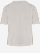 Camiseta de algodón rosa con logotipo