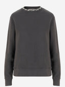 Sweat-shirt en coton d'oie dorée avec des cristaux