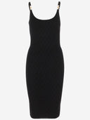 Versace Stretch Jacquard V Textured Knit Dress