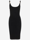 Versace Stretch Jacquard V Textured Knit Dress