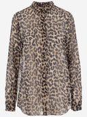 Aspesi silkeskjorte med leopardtrykk