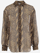 Aspesi Python Print Silk Shirt