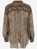 Aspesi Python Print Silk Shirt