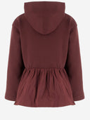 Patou Hooded Sweatshirt With Ruffles In Organic Cotton