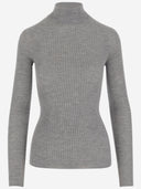 Sa su phi cashmere e maglione a costole di seta