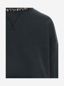 Golden Gans kurzes Baumwoll -Sweatshirt mit Dekoration