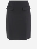 Salvatore Ferragamo Viscose And Wool Skirt With Double Slit