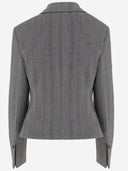 Salvatore Ferragamo Single Breasted Chevron Blazer