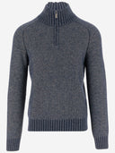 K Way Wool Blend Sweater With Zipper At The Neck