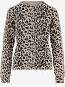 Allude Leopard Print Wool And Cashmere Cardigan