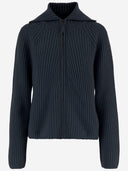 Allude lana e cashmere zip up maglione