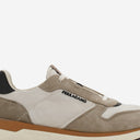 Salvatore Ferragamo Leather And Fabric Sneakers With Side Logo