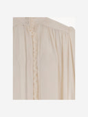 Chloè Oversized Blouse With Silk Jacquard Ruffles